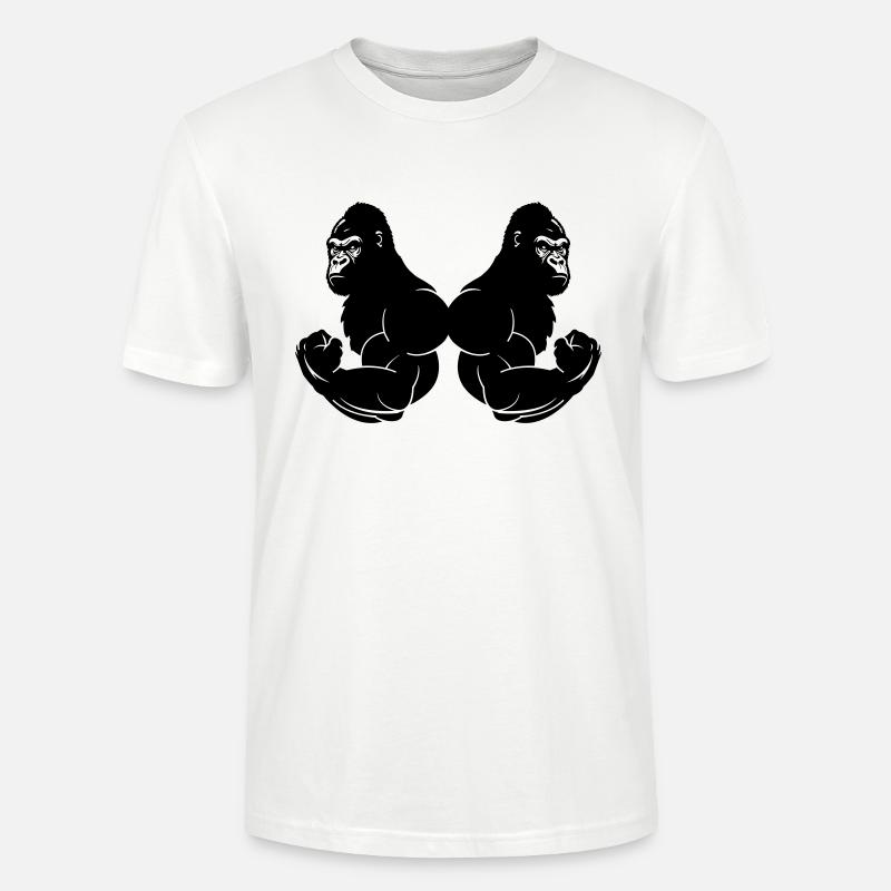 gorillas strong - Stanley/Stella Unisex Bio-T-Shirt CRAFTER - Weiß