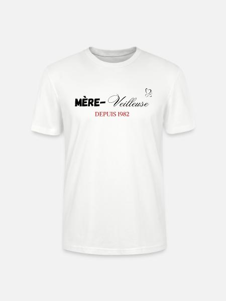 Mère veilleuse depuis 1982 - T-shirt bio CRAFTER Stanley Stella Unisexe - blanc
