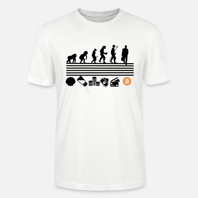 Bitcoin Evolution - Stanley/Stella CRAFTER Unisex Organic T-Shirt - white