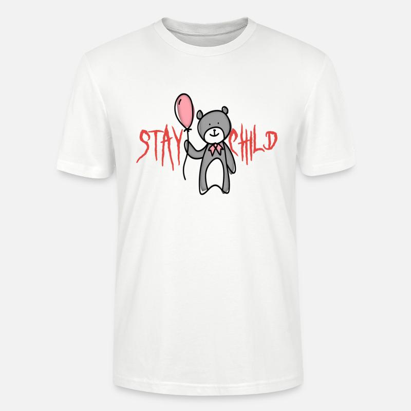 Bär mit Luftballon bleib Kind - Stanley/Stella Unisex Bio-T-Shirt CRAFTER - Weiß