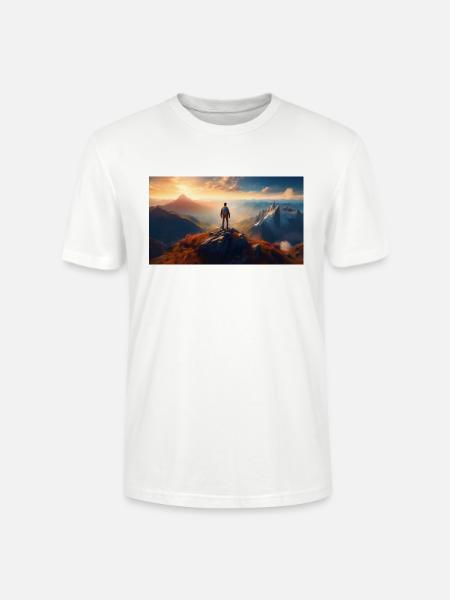 Bergsteiger auf Gipfel - Stanley/Stella Unisex Bio-T-Shirt CRAFTER - Weiß