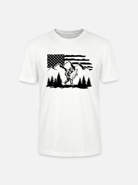 Bigfoot Arrowhead Feuerstein US Flagge - Stanley/Stella Unisex Bio-T-Shirt CRAFTER - Weiß