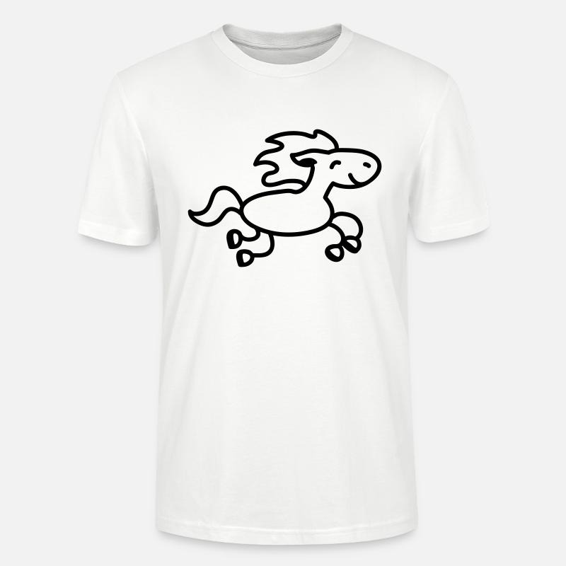Pferd springt - line - Stanley/Stella Unisex Bio-T-Shirt CRAFTER - Weiß