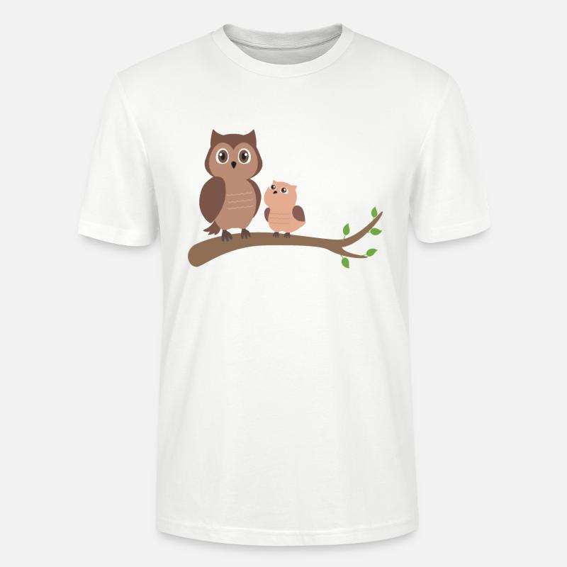 Eule Mutter mit Kind - Stanley/Stella Unisex Bio-T-Shirt CRAFTER - Weiß