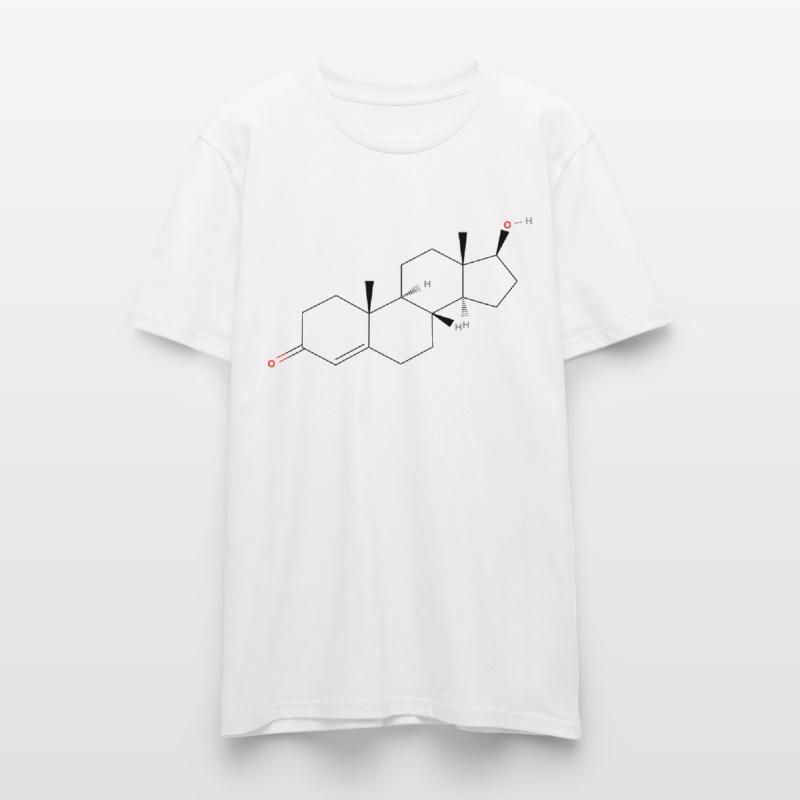 Molécule de testostérone - Formule structurale colorée T-shirt bio CRAFTER Stanley Stella Unisexe