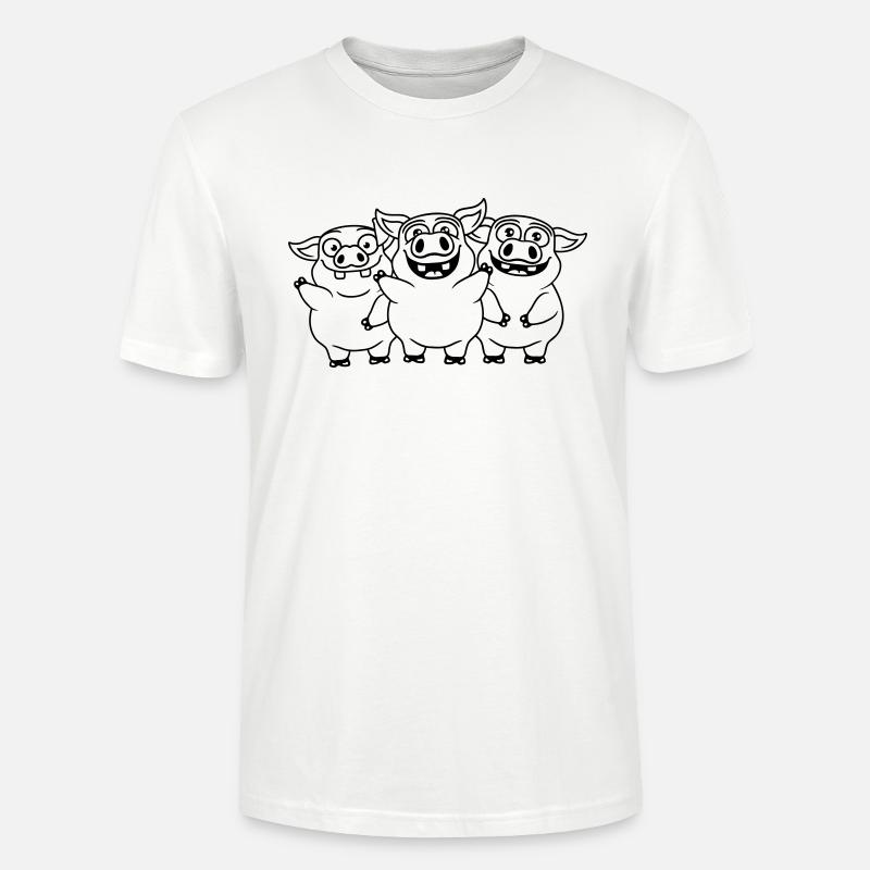 Équipe amicale de cochons drôles - T-shirt bio CRAFTER Stanley Stella Unisexe - blanc