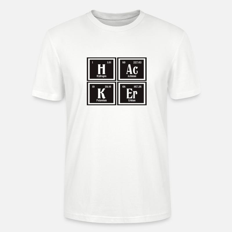 | hacker Tableau périodique des éléments - T-shirt bio CRAFTER Stanley Stella Unisexe - blanc