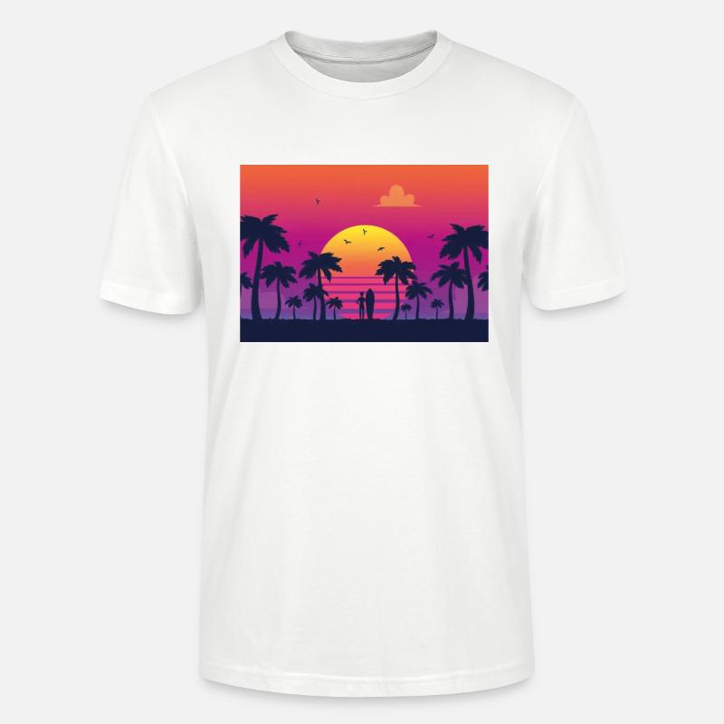 sunset surf - Stanley/Stella Unisex Bio-T-Shirt CRAFTER - Weiß