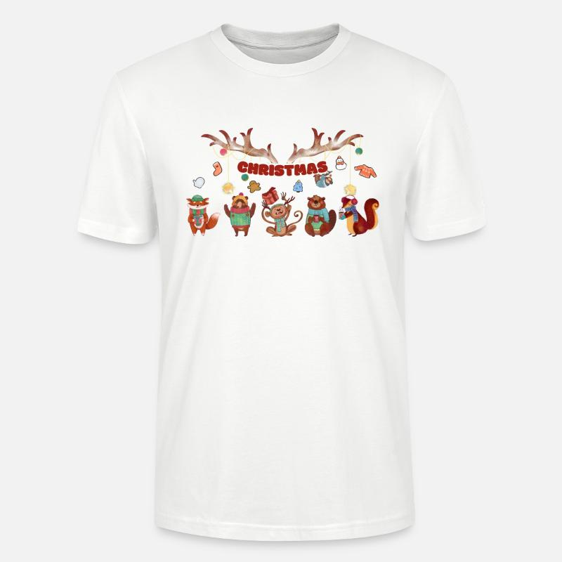 5 petits animaux mignons - T-shirt bio CRAFTER Stanley Stella Unisexe - blanc
