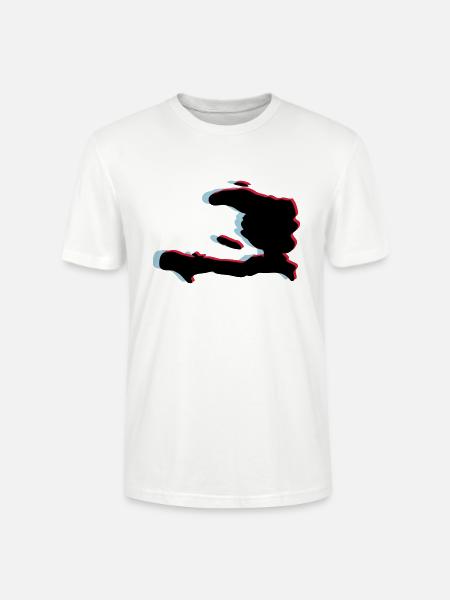 3d anaglyph HAITI green - Stanley/Stella CRAFTER Unisex Organic T-Shirt - white