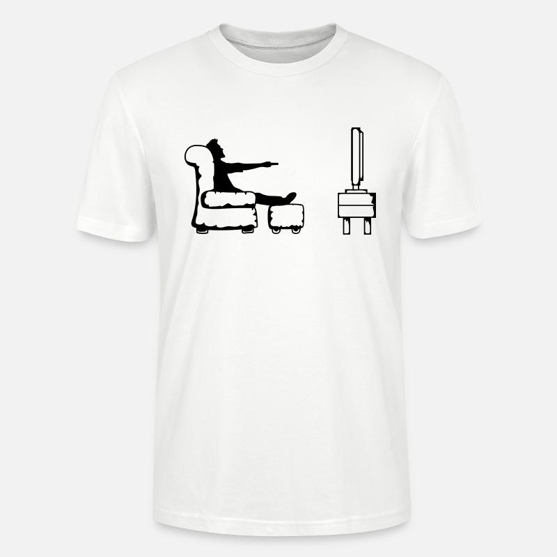 Bascule télécommande écran plat - T-shirt bio CRAFTER Stanley Stella Unisexe - blanc