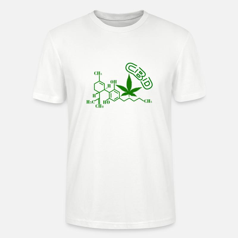 CBD molecular structure - Stanley/Stella CRAFTER Unisex Organic T-Shirt - white