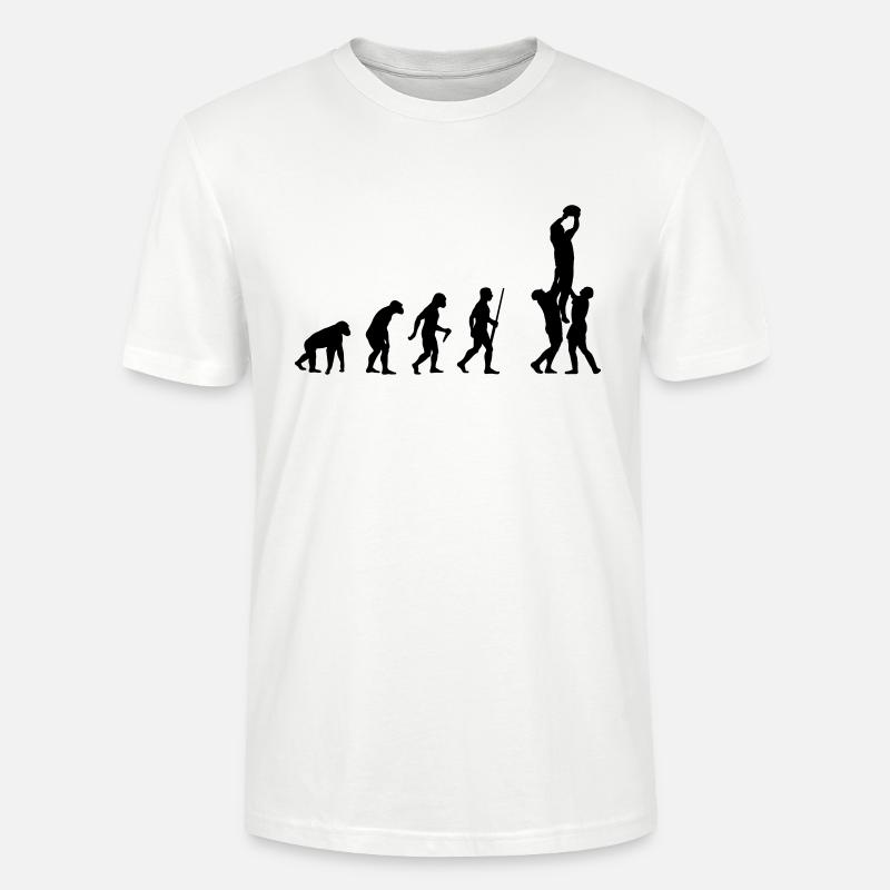 L'évolution de Rugby - T-shirt bio CRAFTER Stanley Stella Unisexe - blanc