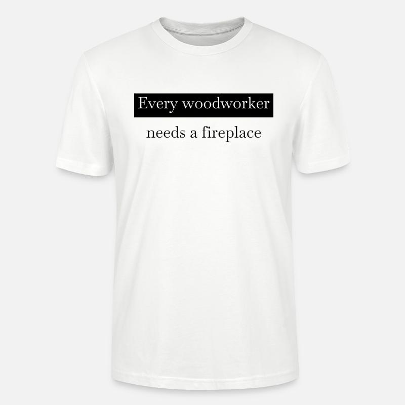 cutter carpentry statement carpenter hearbeat - Stanley/Stella Unisex Bio-T-Shirt CRAFTER - Weiß