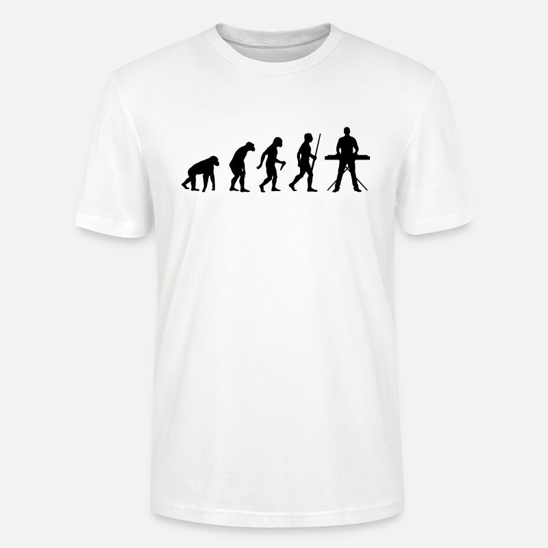 L'évolution du claviériste - T-shirt bio CRAFTER Stanley Stella Unisexe - blanc