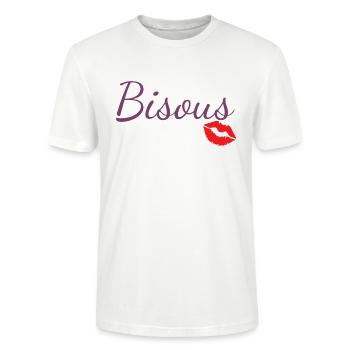 Bisous - T-shirt bio CRAFTER Stanley Stella Unisexe - blanc - Devant - Alina (178cm) & Michal (187cm)