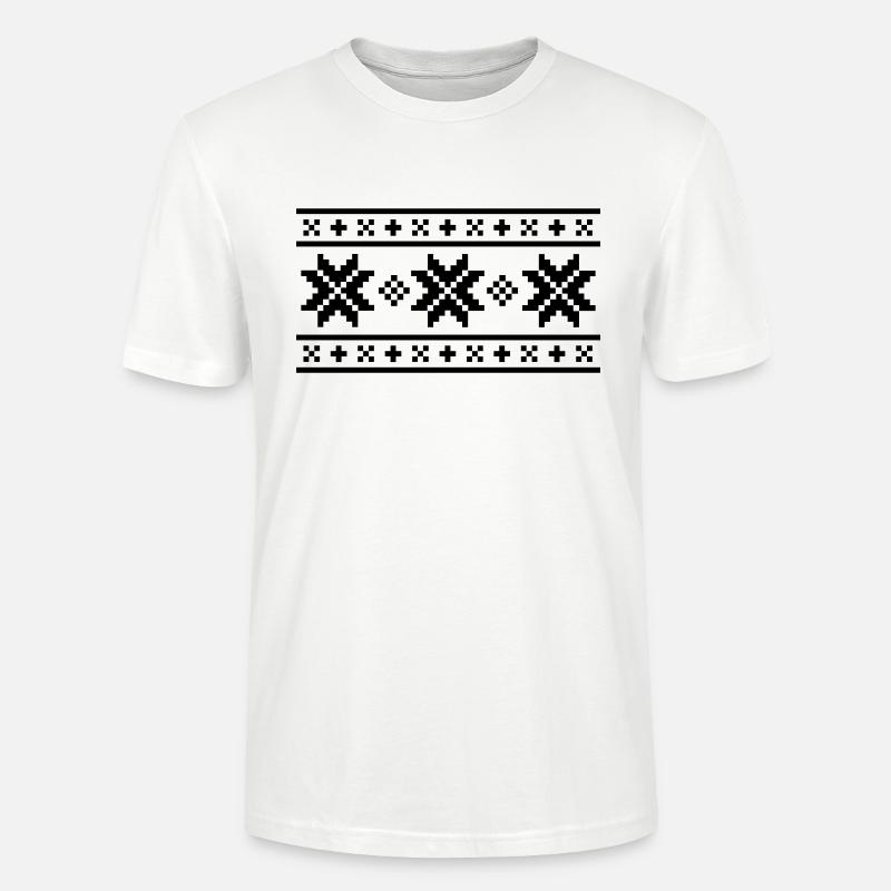 Norweger-Muster (Winter) 02.0 - Stanley/Stella Unisex Bio-T-Shirt CRAFTER - Weiß