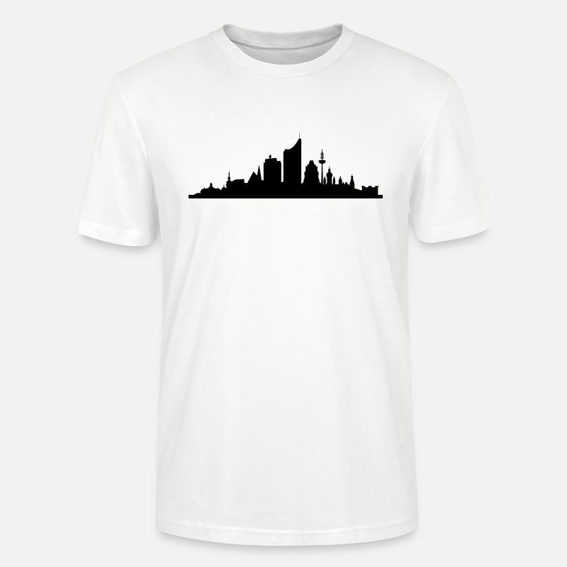 Skyline Leipzig central - T-shirt bio CRAFTER Stanley Stella Unisexe - blanc