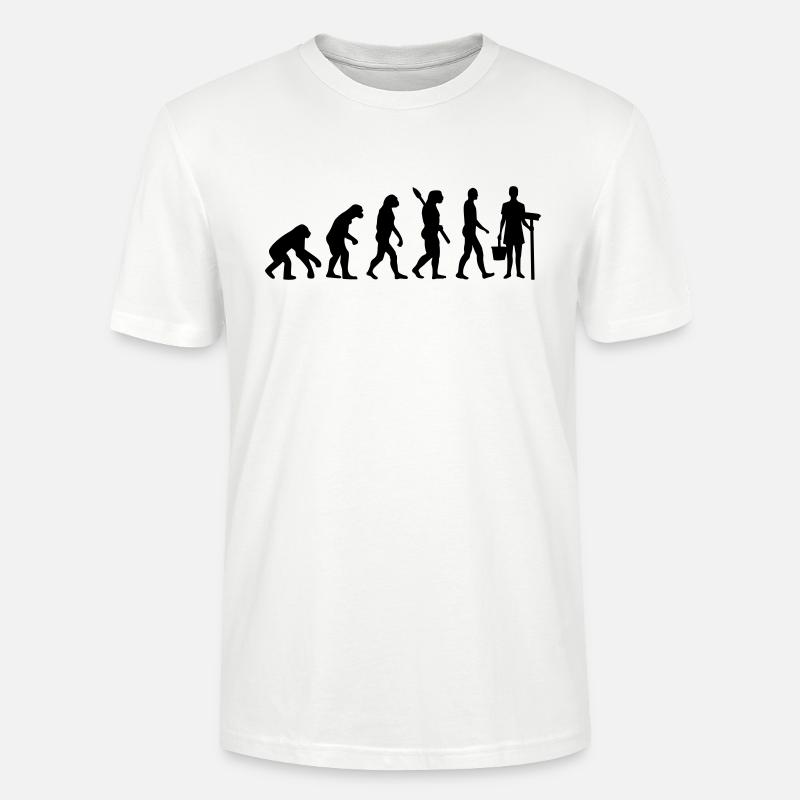 Evolution Cleaning lady - Stanley/Stella CRAFTER Unisex Organic T-Shirt - white