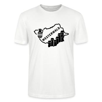 Westerwald Landkreis Basaltsäule Tonkrug Souvenir - Stanley/Stella Unisex Bio-T-Shirt CRAFTER - Weiß - Vorne - Alina (178cm) & Michal (187cm)