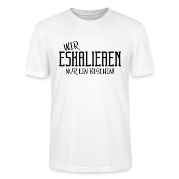 eskalieren nur ein bischen - Stanley/Stella Unisex Bio-T-Shirt CRAFTER - Weiß - Vorne - Alina (178cm) & Michal (187cm)