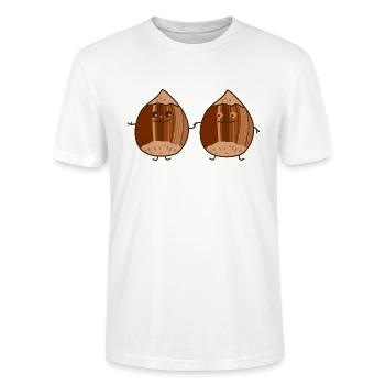 Haselnuss Paar - Stanley/Stella Unisex Bio-T-Shirt CRAFTER - Weiß - Vorne - Alina (178cm) & Michal (187cm)
