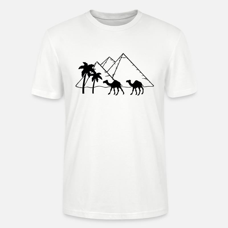 Pyramides Camel Palms - Egypte - T-shirt bio CRAFTER Stanley Stella Unisexe - blanc