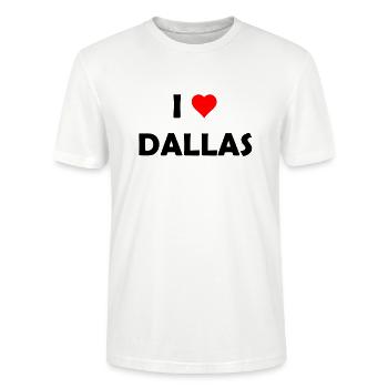 J’adore Dalles - Texas USA États-Unis d’Amérique - T-shirt bio CRAFTER Stanley Stella Unisexe - blanc - Devant - Alina (178cm) & Michal (187cm)