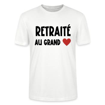 retraité au grand cœur - T-shirt bio CRAFTER Stanley Stella Unisexe - blanc - Devant - Alina (178cm) & Michal (187cm)