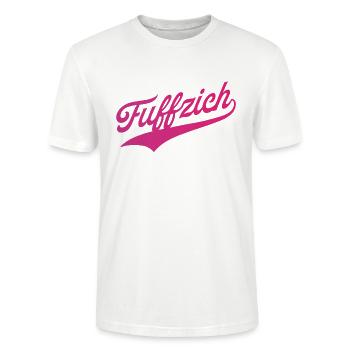 Fuffzich - Fünfzigster Geburtstag - Stanley/Stella Unisex Bio-T-Shirt CRAFTER - Weiß - Vorne - Alina (178cm) & Michal (187cm)