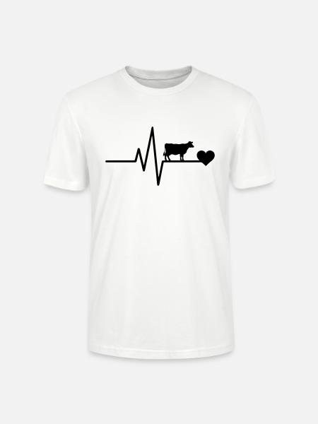 t Kuhbauer Herzschlag - Stanley/Stella Unisex Bio-T-Shirt CRAFTER - Weiß