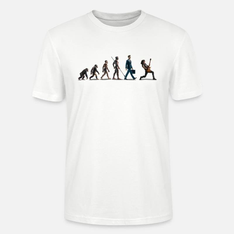 Evolution Guitariste - T-shirt bio CRAFTER Stanley Stella Unisexe - blanc