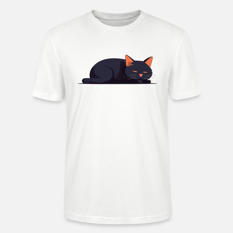 Schläfer-Katze - Stanley/Stella Unisex Bio-T-Shirt CRAFTER - Weiß