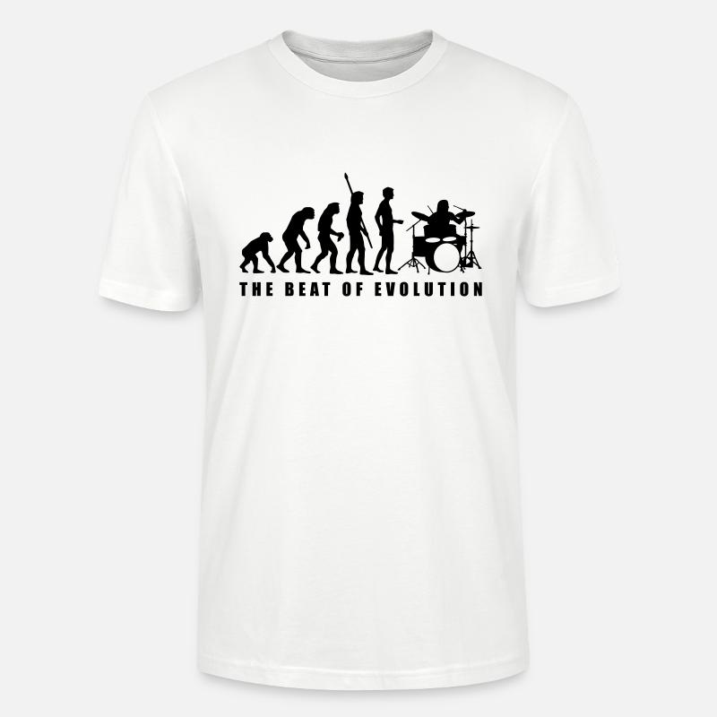 evolution_drummer_c_1c - T-shirt bio CRAFTER Stanley Stella Unisexe - blanc