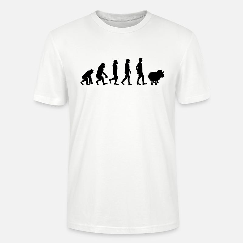 evolution mouton cadeau anti-système complotiste - T-shirt bio CRAFTER Stanley Stella Unisexe - blanc