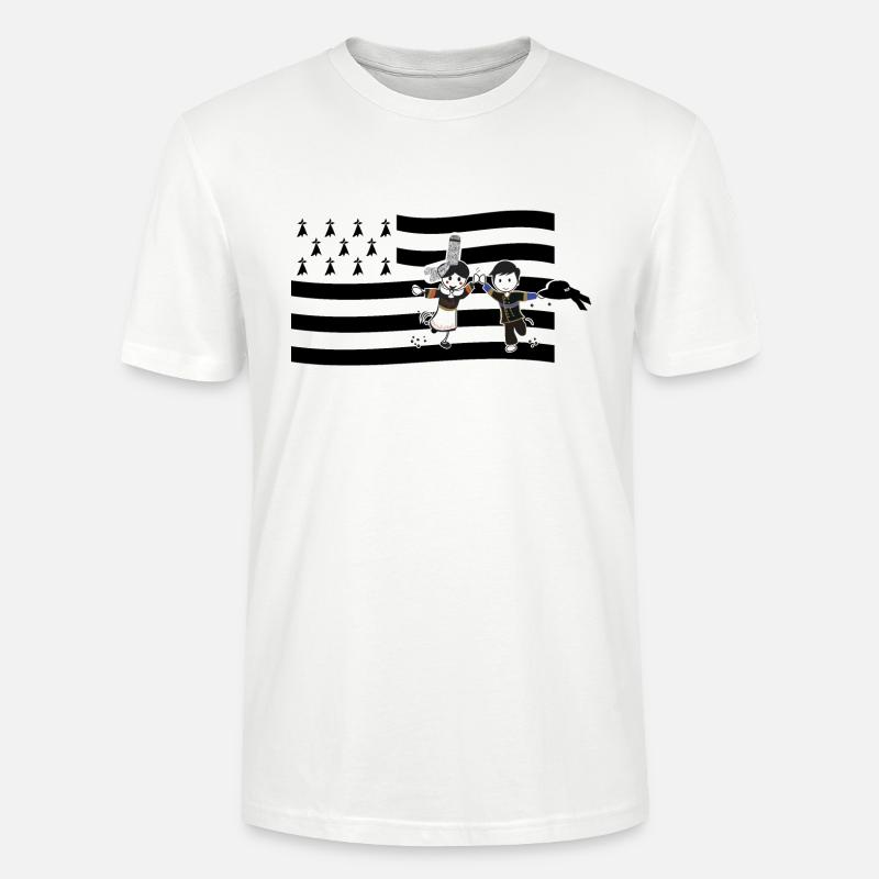 drapeau plus bretons - T-shirt bio CRAFTER Stanley Stella Unisexe - blanc