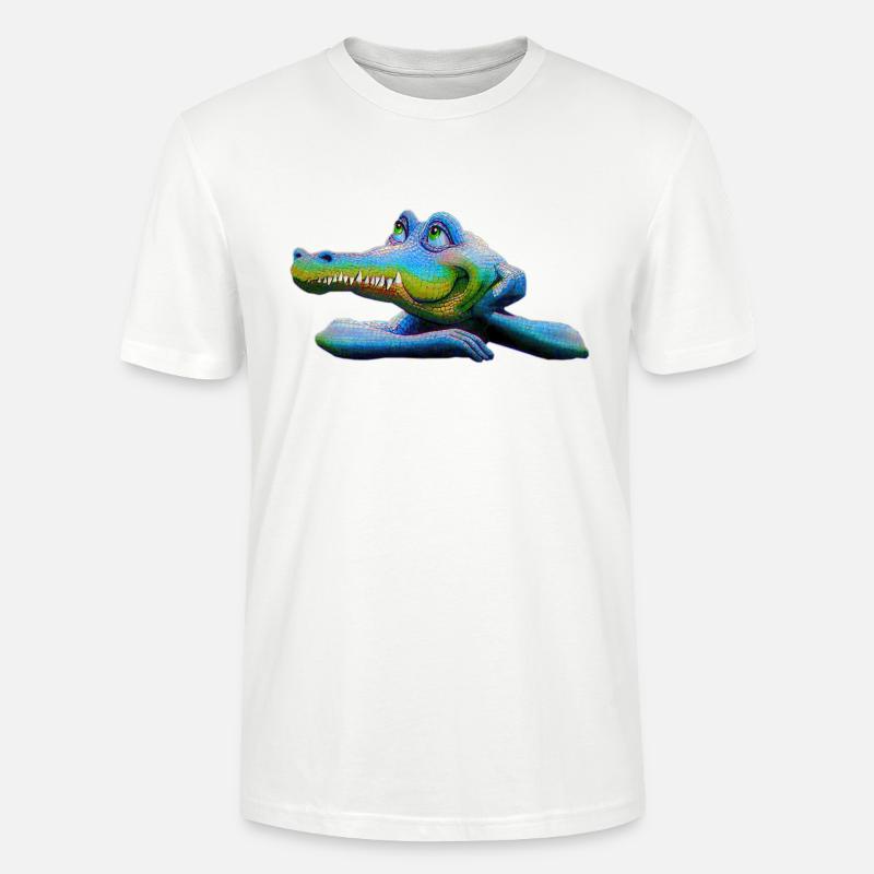 Amstrad Retro Krokodil - Maskottchen 01 - Stanley/Stella Unisex Bio-T-Shirt CRAFTER - Weiß