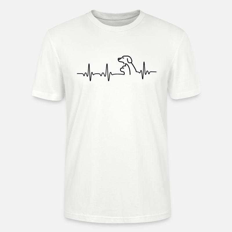 Herzfrequenz Katze und Hund - Stanley/Stella Unisex Bio-T-Shirt CRAFTER - Weiß