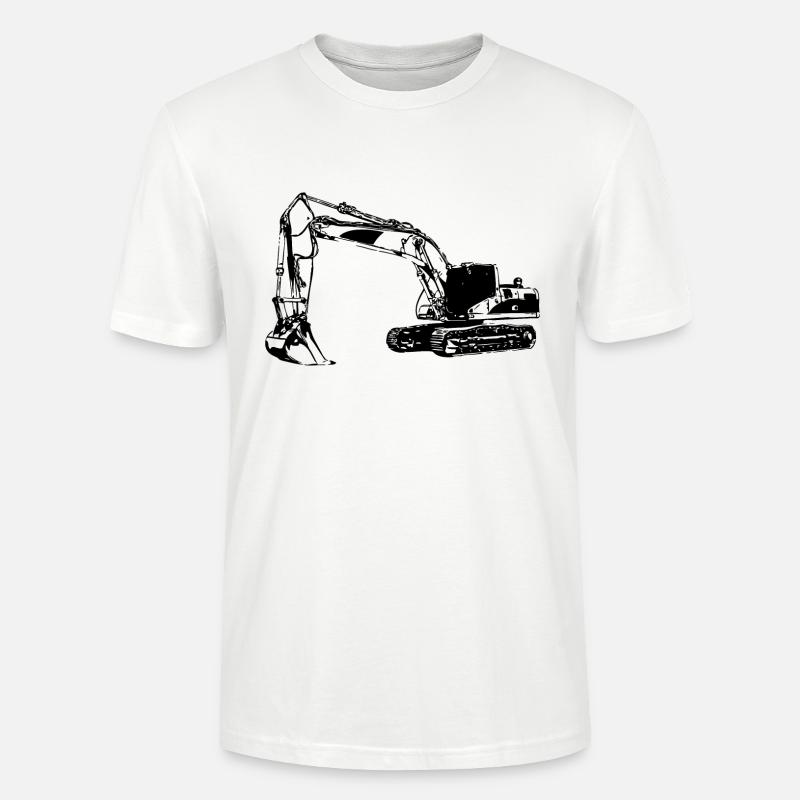 Exkavator Silhouette Geschenk Baggerfahrer - Stanley/Stella Unisex Bio-T-Shirt CRAFTER - Weiß