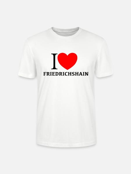 I LOVE FRIEDRICHSHAIN - Stanley/Stella Unisex Bio-T-Shirt CRAFTER - Weiß