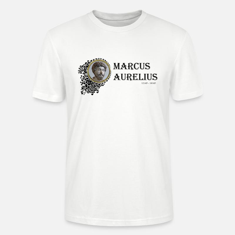 Marcus Aurelius gerahmt (schwarzer Text) - Stanley/Stella Unisex Bio-T-Shirt CRAFTER - Weiß