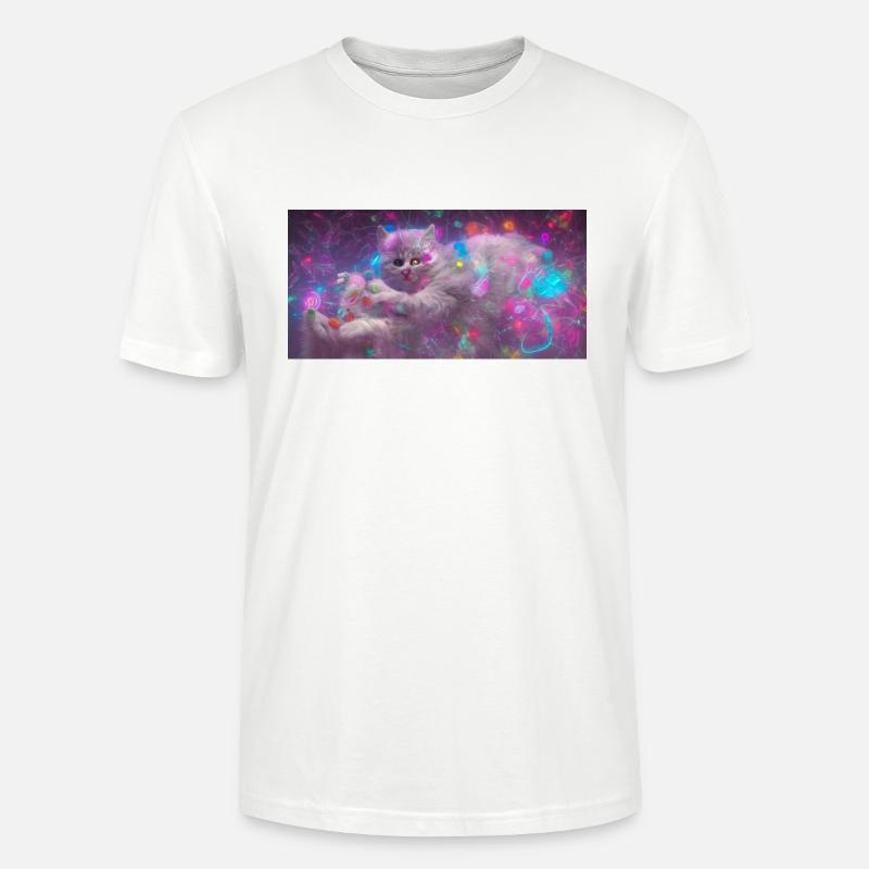 Chat de l’espace - T-shirt bio CRAFTER Stanley Stella Unisexe - blanc