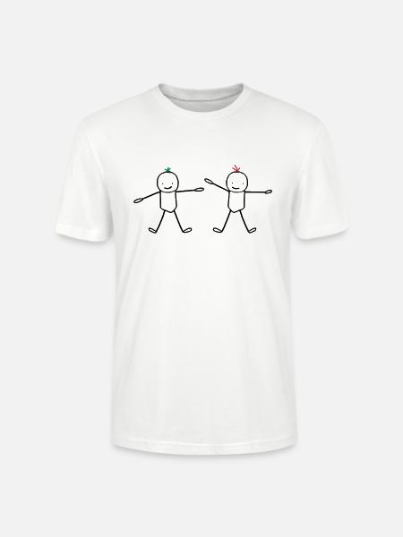 Zwei Kinderbrüder (anpassbare Haare) - Stanley/Stella Unisex Bio-T-Shirt CRAFTER - Weiß