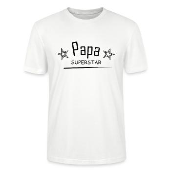 Papa Superstar - T-shirt bio CRAFTER Stanley Stella Unisexe - blanc - Devant - Alina (178cm) & Michal (187cm)