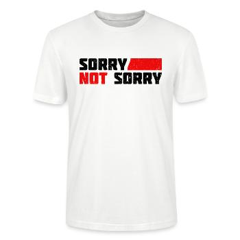 Sorry Not Sorry. Ironic and Funny Design - Stanley/Stella CRAFTER Unisex Organic T-Shirt - white - Front - Alina (178cm) & Michal (187cm)
