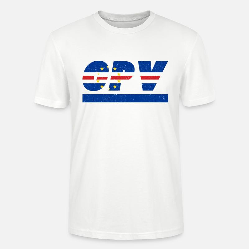 Cap-Vert Drapeau drapeau CPV - T-shirt bio CRAFTER Stanley Stella Unisexe - blanc