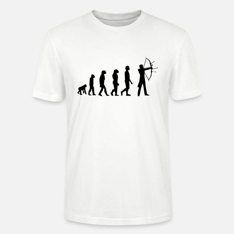 Evolution des Bogenschießens - Stanley/Stella Unisex Bio-T-Shirt CRAFTER - Weiß