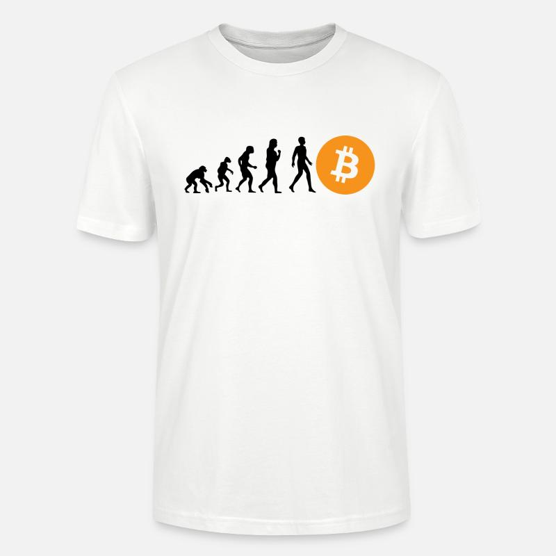 Évolution cryptographique du BTC Bitcoin - T-shirt bio CRAFTER Stanley Stella Unisexe - blanc