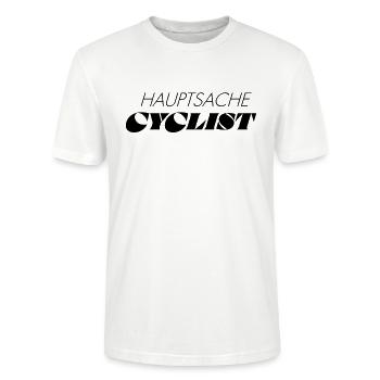 HAUPTSACHE CYCLIST - Stanley/Stella Unisex Bio-T-Shirt CRAFTER - Weiß - Vorne - Alina (178cm) & Michal (187cm)