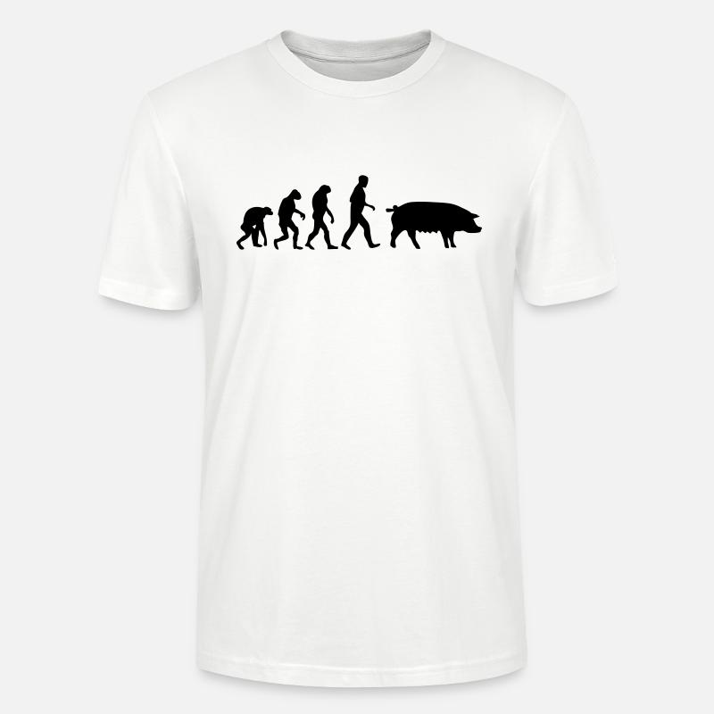 pig evolution - Stanley/Stella CRAFTER Unisex Organic T-Shirt - white